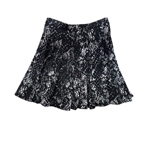Chelsea & Theodore Abstract Flowy Print Skirt L Black & White - Picture 5 of 12